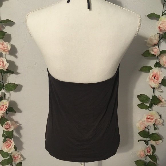 American Eagle *Halter* Top with Floral Mesh Trim - Picture 4 of 7